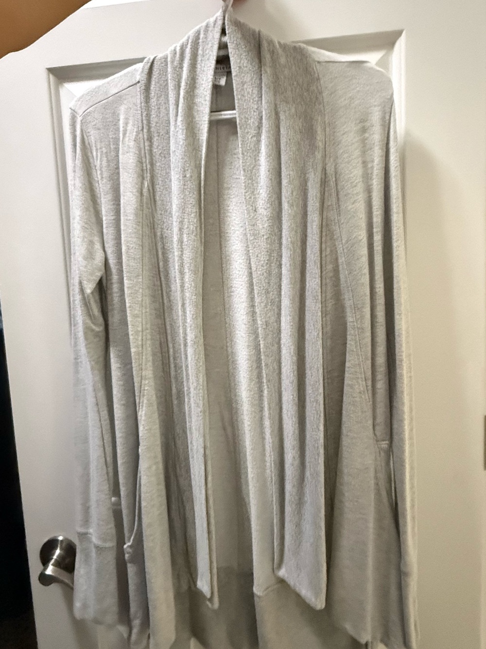 Athleta Pranayama Restore Wrap Cardigan, Long Sleeve, gray, Size Small TALL